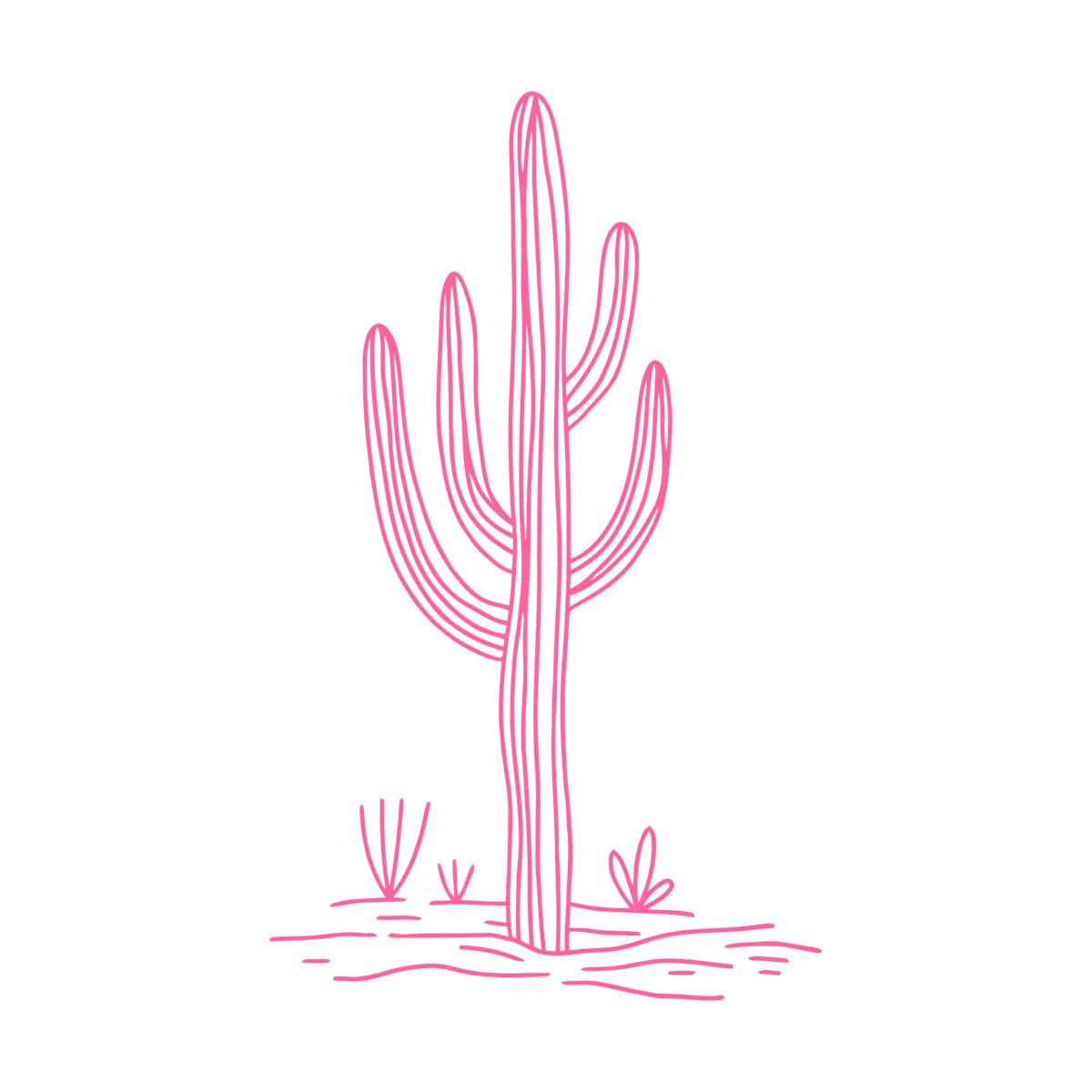 Cactus wall Decal Desert Wall Vinyl Sticker Cactus Desert Wall Sticker Floral Leaves Decal for Home Room Decor Wallpaper Small - 35x57cm