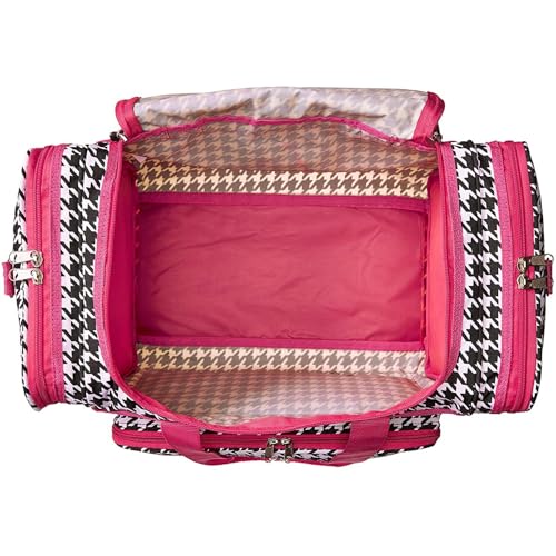 Image of World Traveler 81T16-606-F Duffle Bag, One Size, Fuchsia Trim Houndstooth