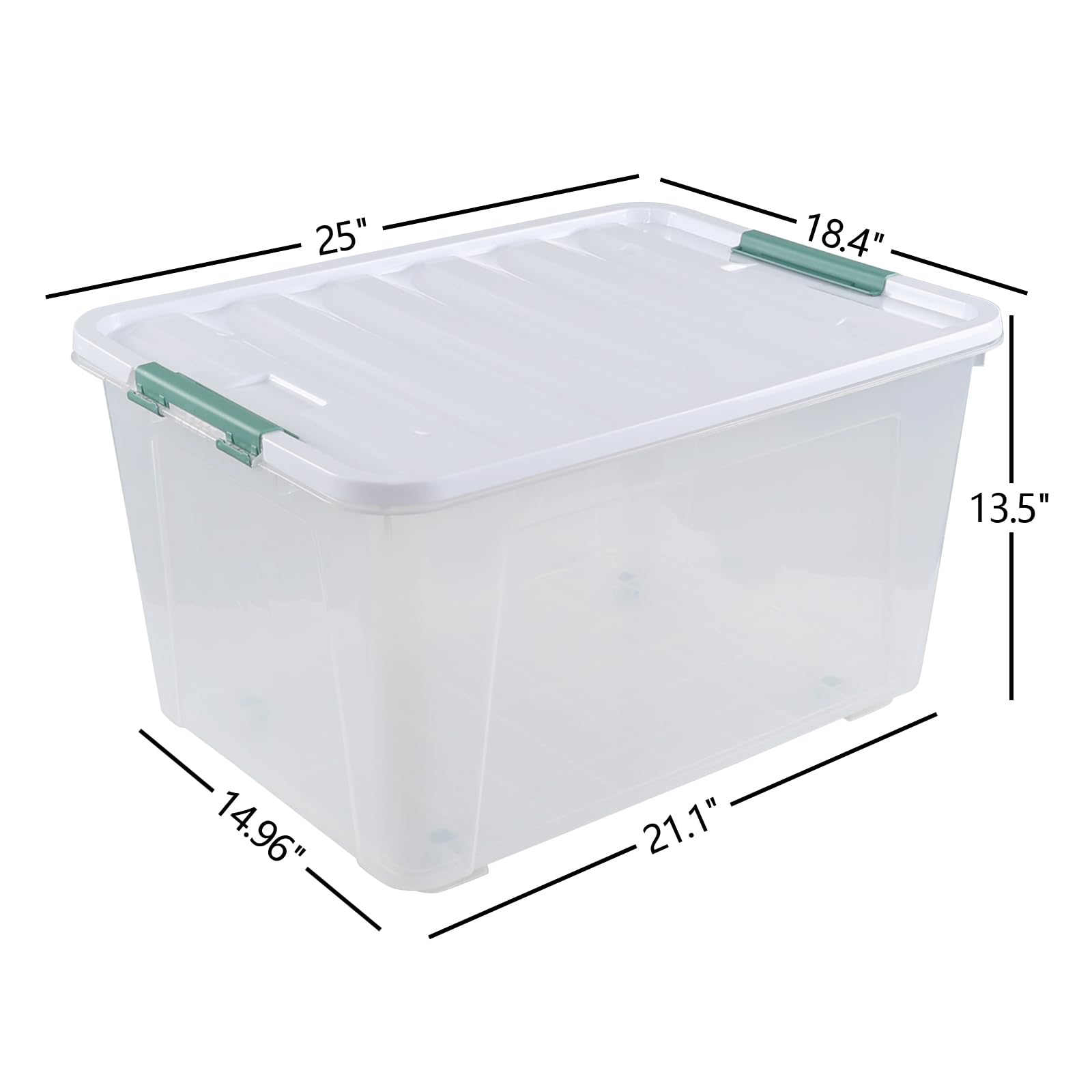 Buy 80 Litre Crystal Plastic Storage Box With Lid (Pack Of 4 - View #5