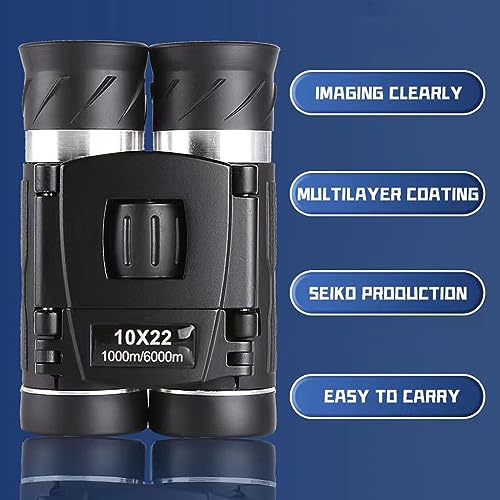 Binoculares compactos 10x22 con adaptador para celular miniatura 7