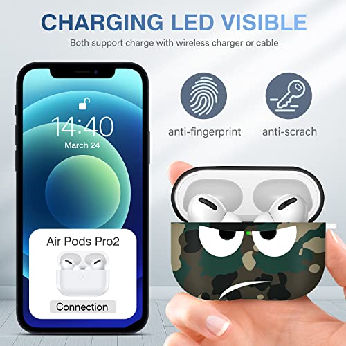 Image of for Airpods Pro 2nd Generation Case 2022, Don't Touch Me for Airpods Pro 2 Cover with Keychain /Lanyard Soft Cute Shockproof Cover for Women Men Compatible Apple AirPod Pro 2 (Green)