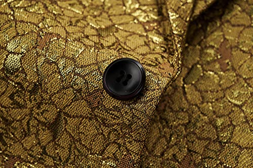 UNINUKOO Mens Blazer Floral Suit Jacket Stylish Classic Prom Dinner Wedding Tuxedo US Size 38 Tan4