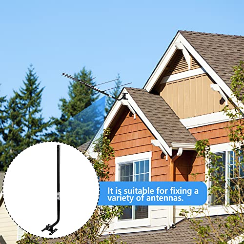 32.8" Universal Tv Antenna Mount，Adjustable Antenna Mounting Pole，Weatherproof Mast Pole，Steel J-Mount For Outdoor/Attic Roof Wall Installation (Black) #TOP6
