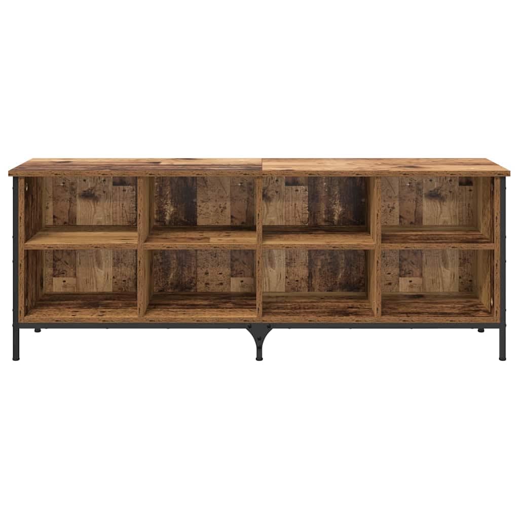 Schuhschrank Altholz Verbundholz und Eisen 131 x 35 x 50 cm Schuhregal Schuhablage Schuhkipper Schuhständer Aufbewahrung Ordnung Flur Diele Garderobe platzsparend schmal geschlossen