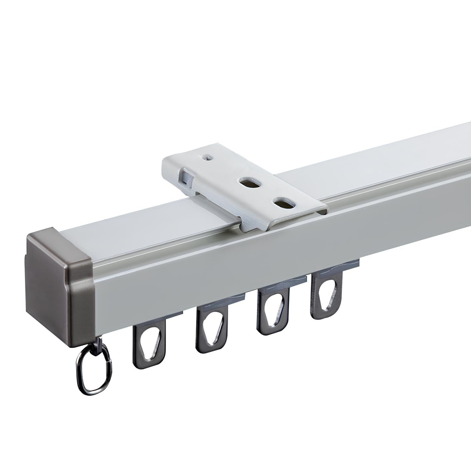 Tringle à rideaux de 4,5 m en aluminium avec rail de glissière silencieux
