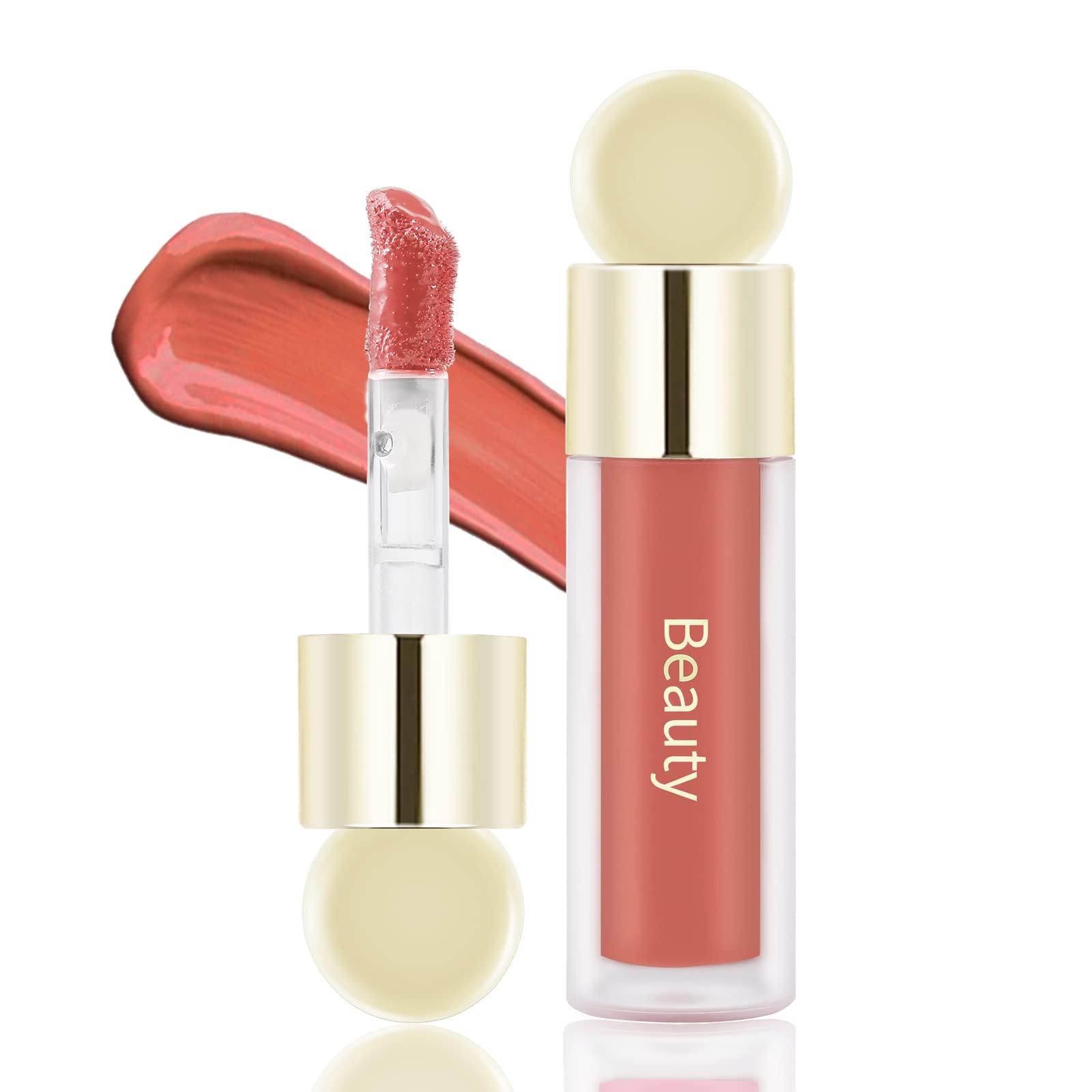 Boobeen Colorete Líquido Crema de Terciopelo Maquillaje Colorete de Gel Suave Mate para Mejillas, Colorete Líquido Ligero en Barra, Color Natural Suave y Duradero