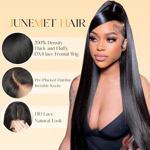 Junemet-22-Zoll-Perucke-Echthaar-200-Dichte-HD-Lace-Human-Hair-Wig-Straight-Perucke-Damen-Echthaar-13x4-Glueless-Human-Hair-for-Women-Brazilian-Lace-front-Wig-Pre-Plucked-Naturliche-Farbe-56cm | Dealmeister.io Alt tag für bilder post titel