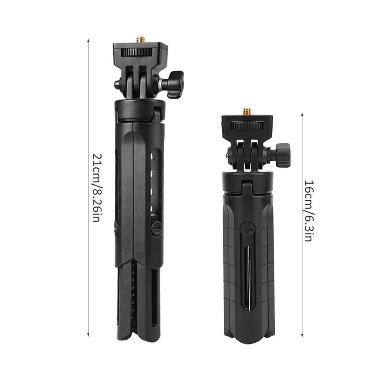 SCRUBY Treppiede pieghevole Portatile Mini Desktop Treppiede Selfie Stick 5 Altezza Regolabile 1/4 Pollice per Vlog Telefono DSLR Camera LED Luce