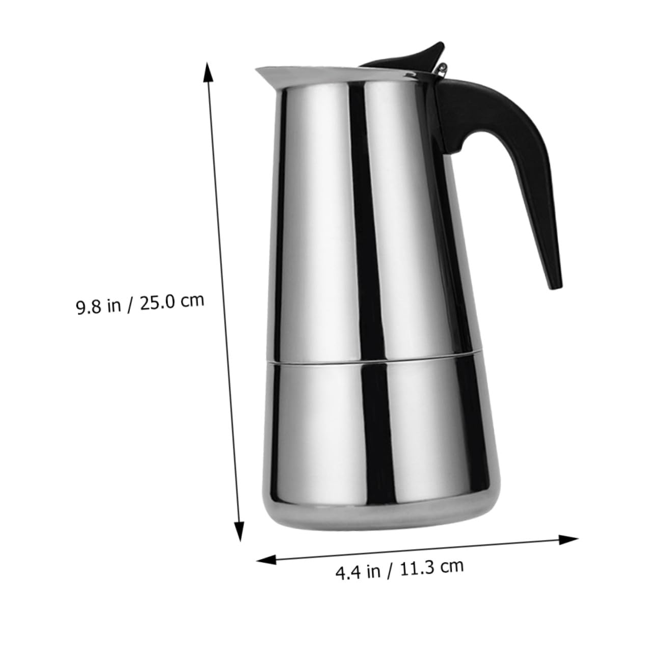 LIFKOME Edelstahl Kaffeekanne Herd Kaffeebereiter mit Sicherheitsventil 600ml für Zuhause und Büro