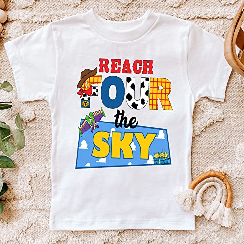 story toy fourth birthday shirt buzz lightyear birthday outfit story toy four shirt girl boy story toy shirt reach four the sky birthday top2