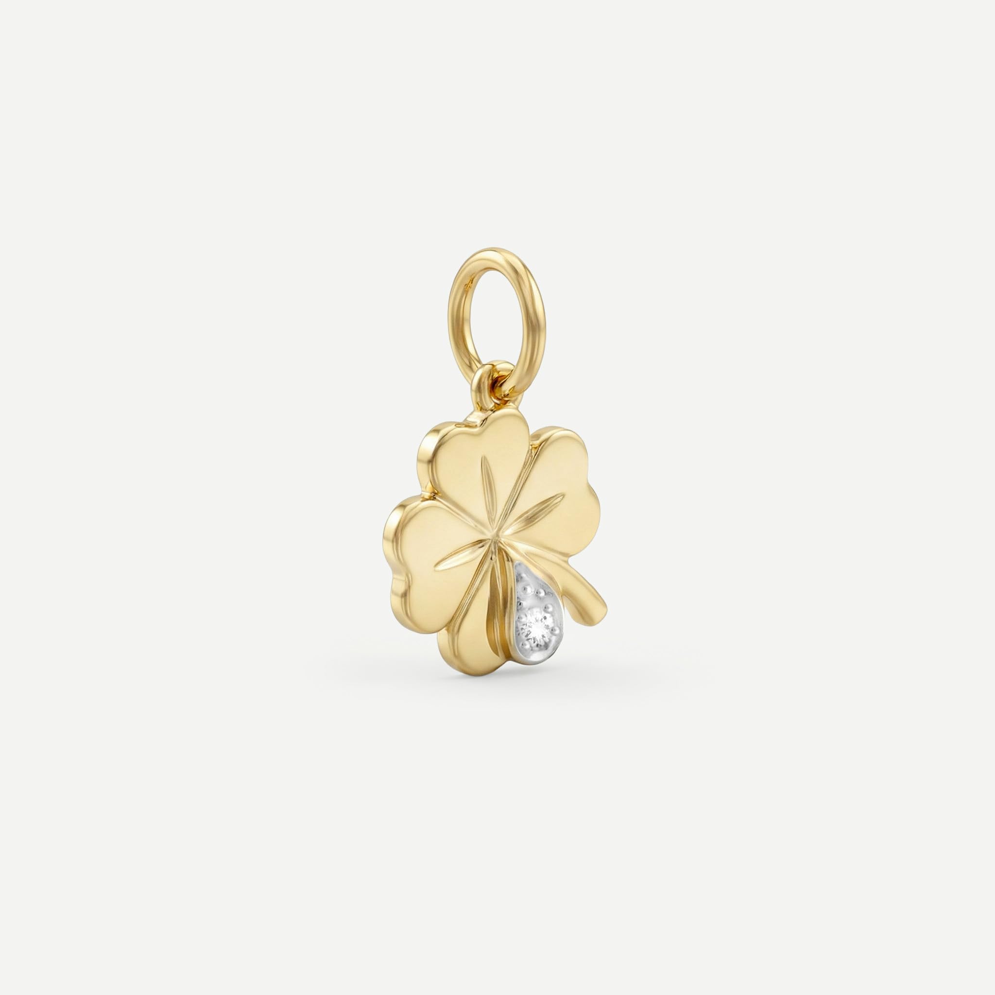 Amor Motivanhänger Damen Anhänger, mit Zirkonia synth., 1,6 cm, Gold, Kleeblatt, Kommt in Schmuck Geschenk Box, 2013540