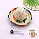 2 Stück Haustier Strohhut, Haustier Mexikanischen Strohhut, Katzen-Sonnenhut, Mini Haustier Sombrero Hut, Hund Sombrero Hut, Mini-Sombrero für Katzen, für Partys, Foto-Shootings und Halloween