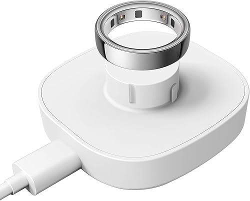 Compatible con cargador Oura Ring 4, base de carga rápida y cable USB-C (no compatible con Oura Ring Gen3) (blanco, tamaño 11)