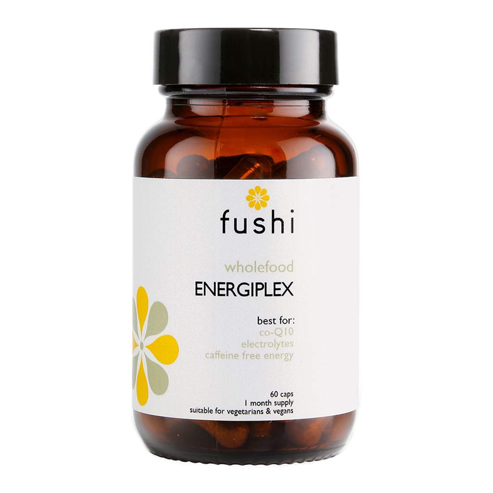Fushi Whole Food Energiplex Capsules, 60 Caps | Co10, Electrolytes, Caffeine Free Energy | Siberian Ginseng & Gotu Kola| Instant Energy Boost for Active Lifestyles | Ethical & Vegan, Made in the UK