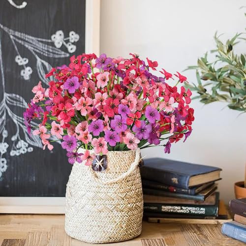 Dremisland 9 Bundles Artificial Flowers for Outdoors Decoration UV Resistant Silk Faux Daisy Flowers Fake Plastic Plants Greenery Shrub Garden Porch Window Box Spring Summer Decor image 5