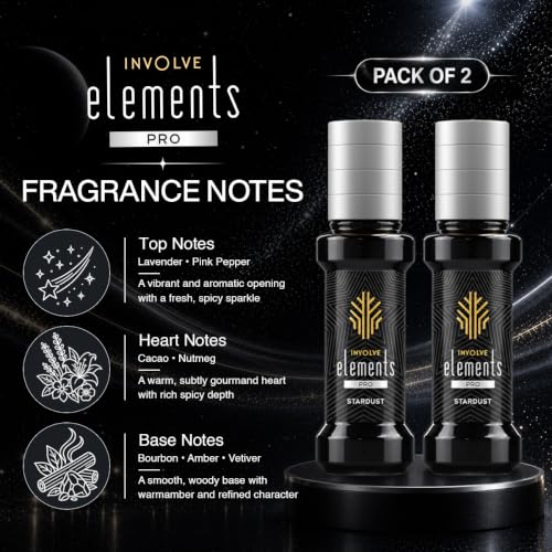 Image of Involve Elements Pro - Star Dust Car Perfume Spray - Pack of 2-30 Ml Each | Premium Luxury Car Air Freshener | 200+ Sprays Each | Long-Lasting Car Fragrance | Car Accessories 2026