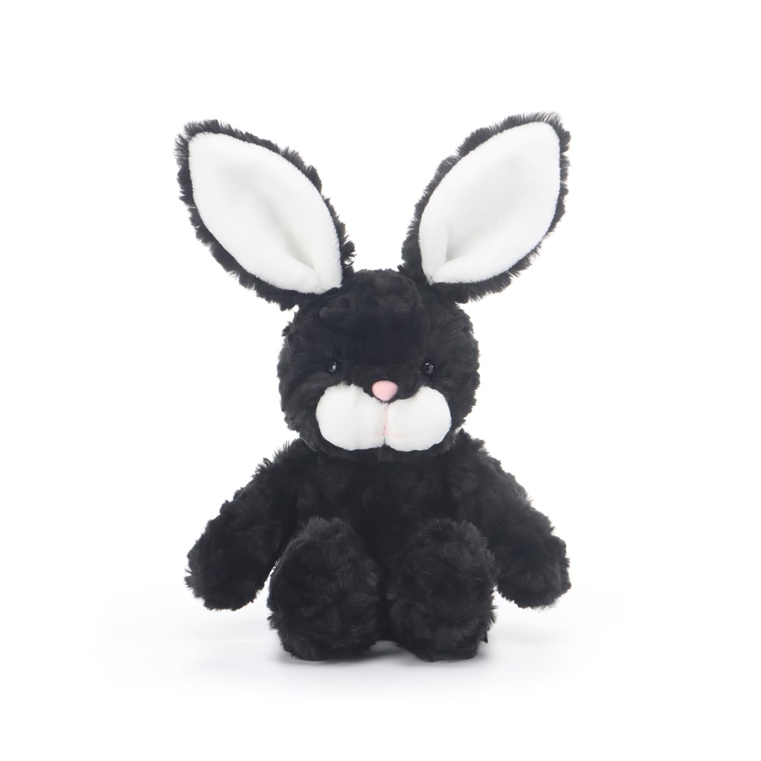 Apricot Lamb Black Soft Bunny Rabbit Plushies Stuffed Animals for Baby Girl and Boy, Soft Cute Plush Toys for Kids, 7.9 Inches