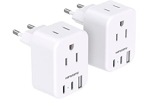 European Travel Plug Adapter 2 Pack: Gateway to Effortless Power in Europe