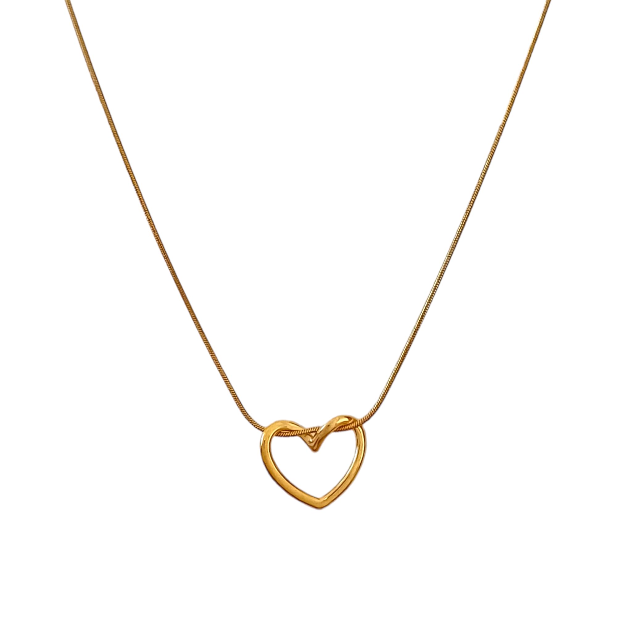 JEWILLEY Hollow Heart Anti-Tarnish Gold-Plated Chain Pendant | Stainless Steel Waterproof Necklace | Gifts for Women and Girls (B0D841TW7M) Amazon Price History, Amazon Price Tracker