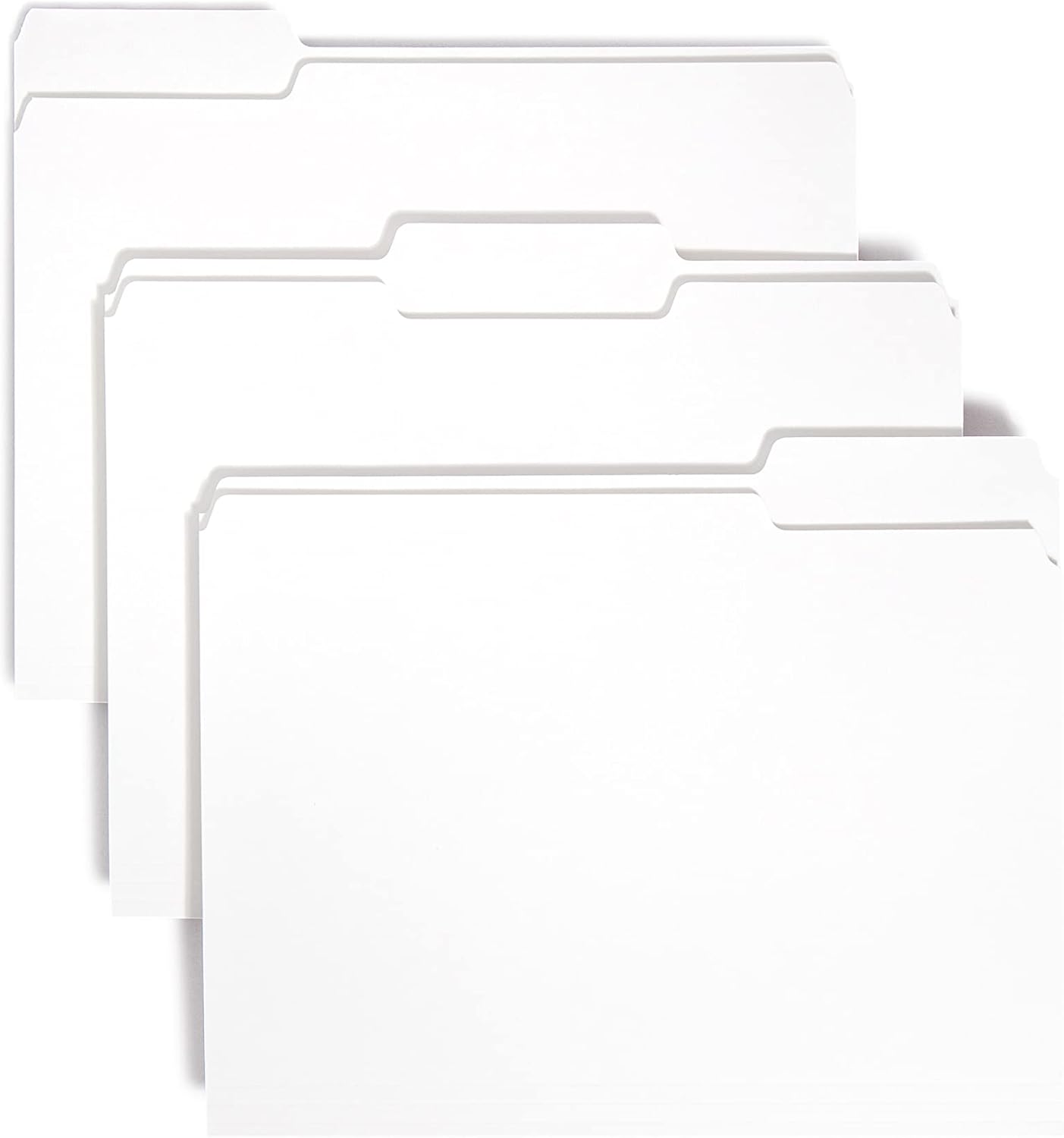 Smead 1/3Cut File Folders, Letter Size, White, 100 Per Box (12843
