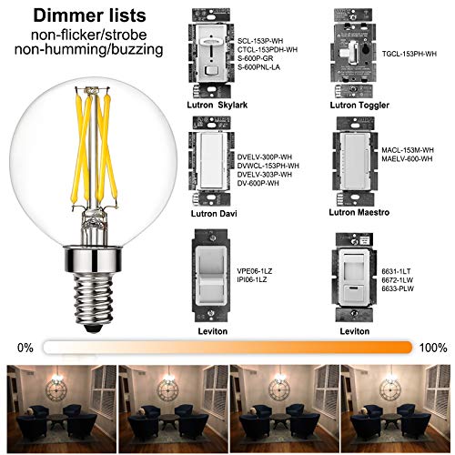 Image of LiteHistory G16 E12 Led Bulb,40 watt Candelabra Light Bulbs,Daylight 5000K