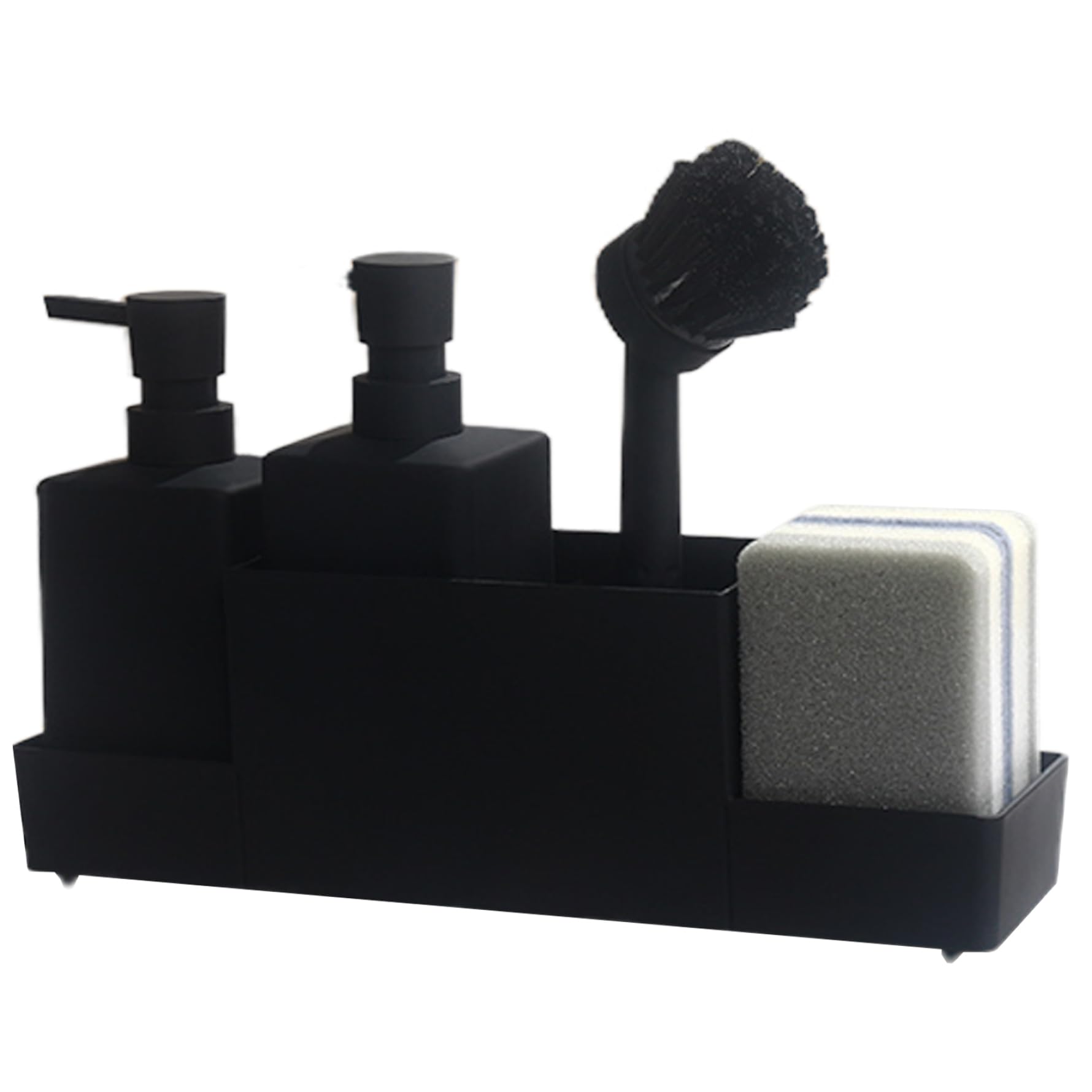 Set dispenser di sapone da cucina 2 pezzi, dispenser da 11, 8 once con spugne
