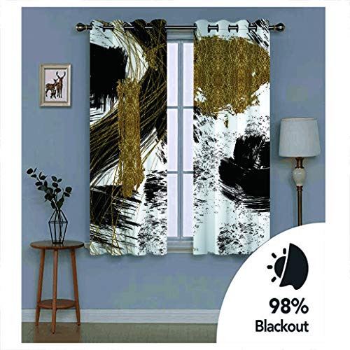 Rideau occultant isolant thermique 234x230cm à oeillets avec impression 3D abstraite - 4