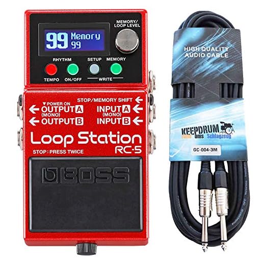 Boss RC-5 Looper pedal effektapparat + keepdrum gitarrkabel 3 m