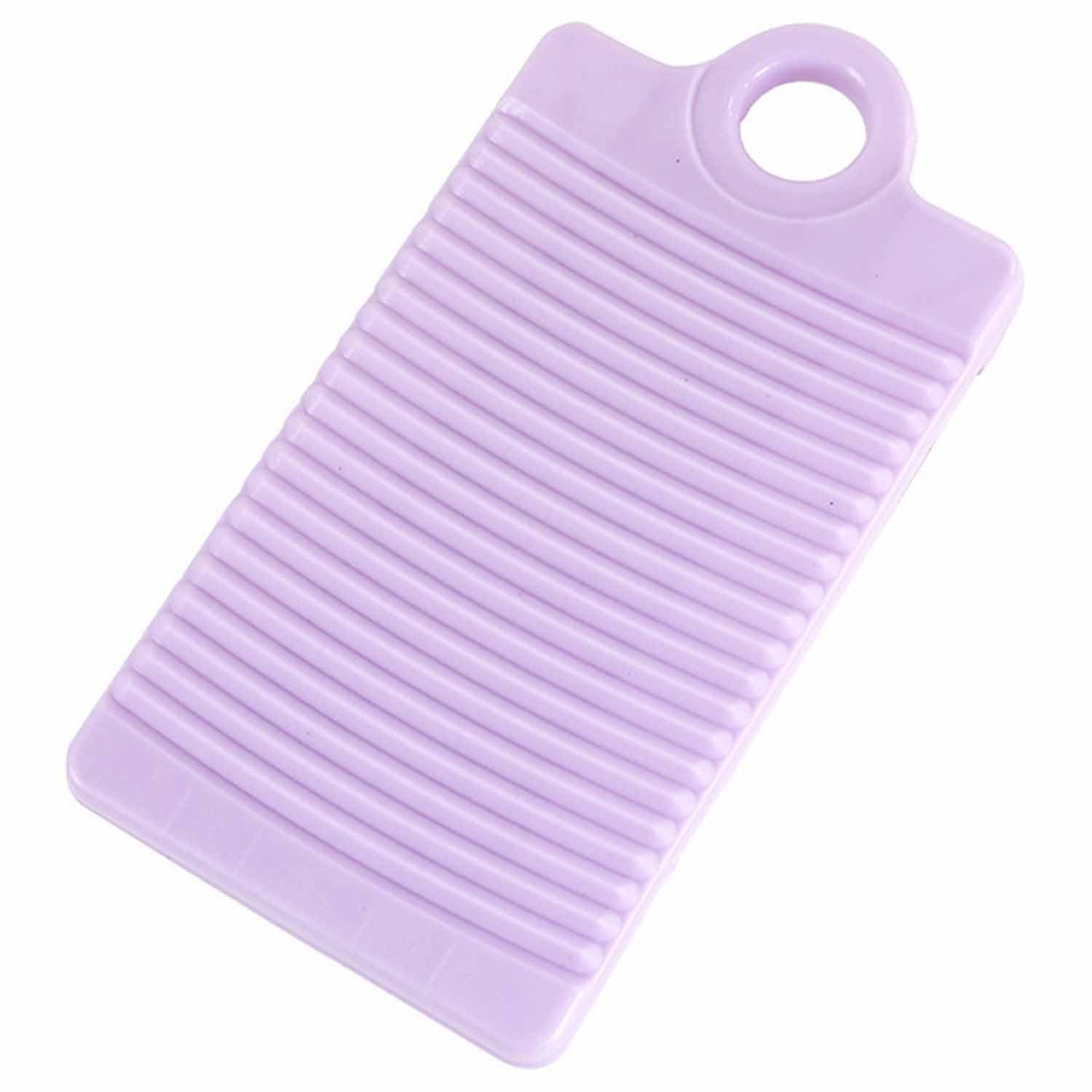 Fibound Purple 1Pcs Non-Slip Laundry Washboard - Sturdy Tripod Base & Textured Surface For Deep Cleaning - Thickened Plastic - Space-Saving Hangable Design For Clothes/Towels