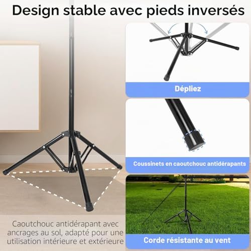 Écran de projection avec support EMART 100" en toile 16:9 HD