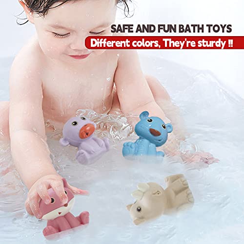 Mold Free Animal Baby Bath Toys For Toddlers/ Infants 6 - 12 Months, 9 Pack No Hole No Mold Silicone Bathtub Toys Eco-Friendly Non Toxic Bathtub Float Toy For Water Play Kids #TOP2