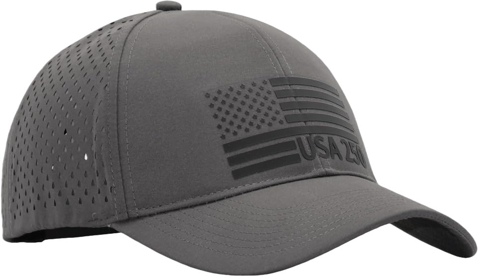 Image of 250th Anniversary USA Flag Hat, Laser Cut Breathable Mesh Patriotic Tactical Baseball Cap for Men Women, Fits OSFM&XXL Head