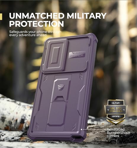 Image of Dexnor for Samsung Galaxy S25 Ultra Case with Built-in Slide Camera Cover &Screen Protector&Kickstand,Heavy-Duty Shockproof Rugged Case Full-Body Bumper Cover for Galaxy S25 Ultra(2025),Phantom Purple