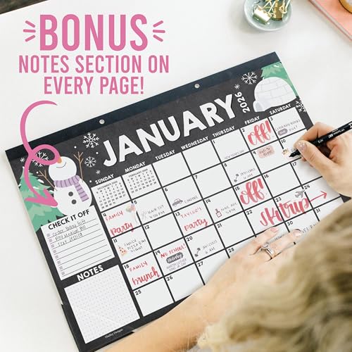 Image of Hadley Designs Large Teacher Desk Calendar 2026-2027 - Desktop Calendar 2026, 18-Month Academic Desk Calendars for School, Home & Office, Cute Classroom Must Haves, Back to School Teacher Gifts