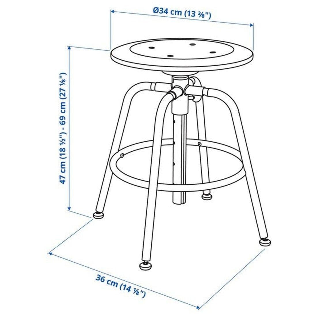 IKEA Kullaberg 103.636.51 Tabouret en pin Noir