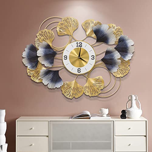 Art mural de luxe en métal et grande horloge murale design moderne 3D salon
