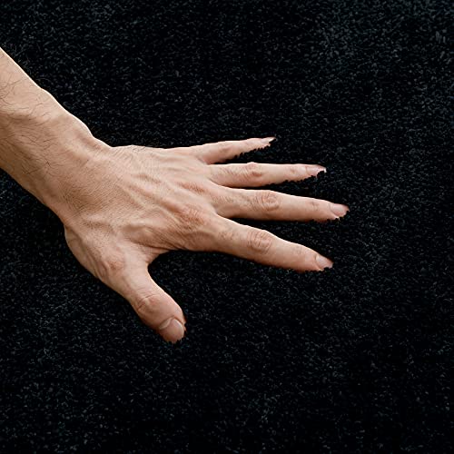 MIULEE Bathroom Rug Entrance Mat Shower Mat Non-Slip Tabis Absorbent Soft Microfibre Toilet Bath Tub Outlet Kitchen Living Room Bedroom Black 45 x 120 cm - Image 4