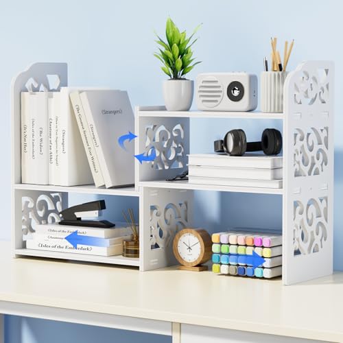 YGYQZ Desk Shelves Desktop Orgnizer Shelf-White Office...