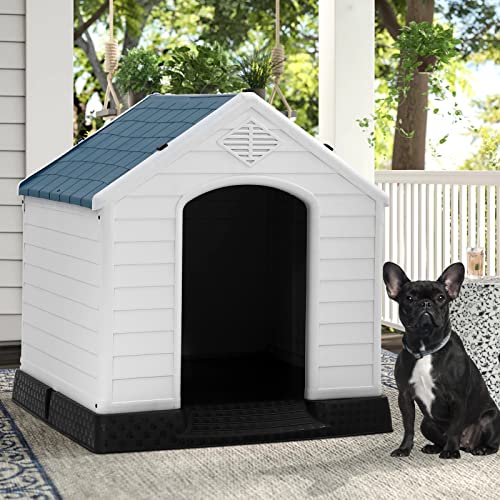 image for BLKMTY Dog House Outdoor Doghouse for Small Dog House All Weather Plas