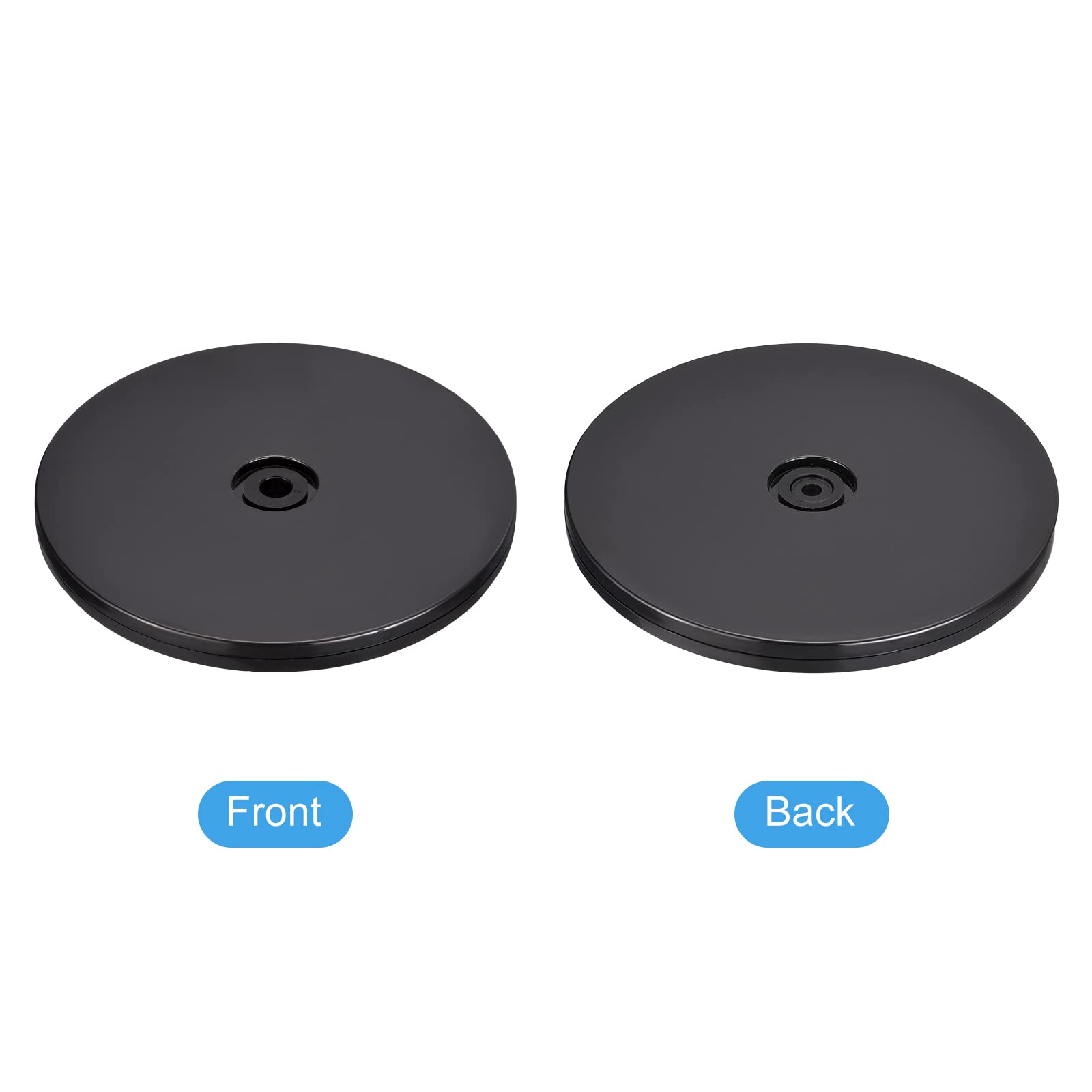 sourcing map 5pouce Rotatif Pivotant Support avec Acier Roulement Bille Lazy Susan Base Table Tournante pour Cuisine Angle Armoires Noir Coffret de 2