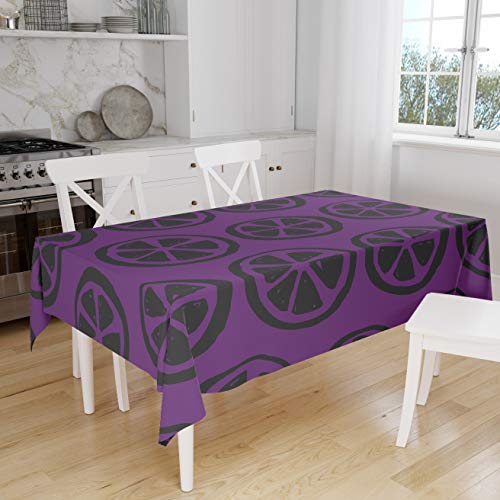 Nappe de table 140 x 160 cm polyester lavable séchage rapide violet - 3