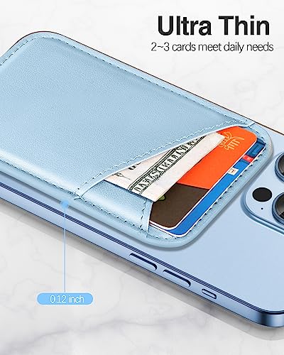 Image of Miroddi for MagSafe Wallet, Strongest Magnetic Card Holder for iPhone 17 /16 /15 /14 /13 /12 Series, Ultra-Thin Leather Magnetic Phone Wallet with 2 Card Slots, RFID Blocking, No More Falling, White Ice