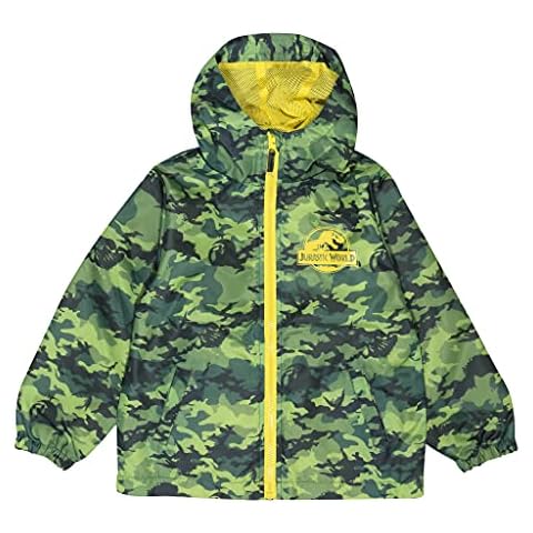 Jurassic World Camo Logo Rain Mac, Kids, 5-13 Years, Green, Official Merchandise Cover