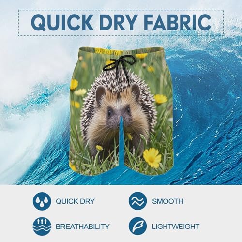 Men's Swim Trunks Quick Dry Board Shorts with Pockets Beach Shorts Hedgehog Bathing Suits for Men3