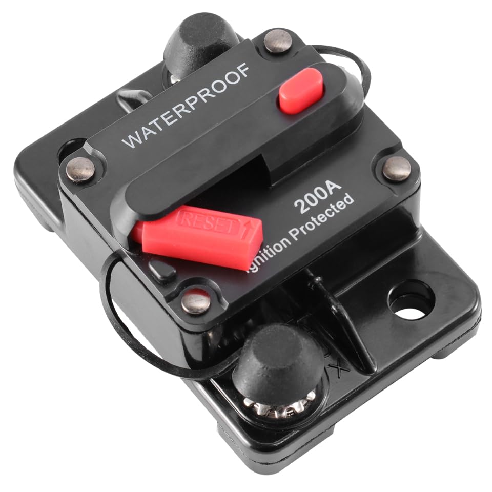 CALLARON Waterproof Manual Reset Circuit Breaker 200A High Amp Dual Protection Switch for 12V 24V Dc Car Boat Rv Electrical Systems