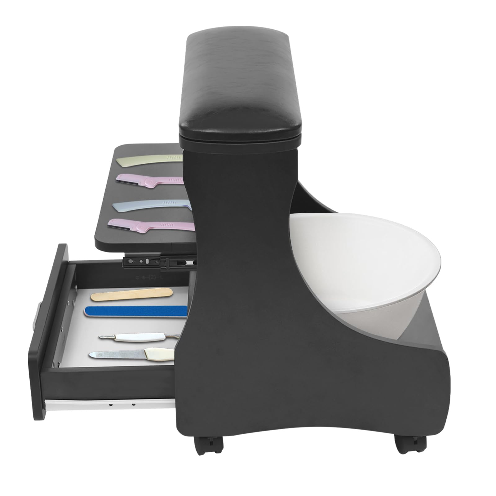 Pédicure Repose-Pieds Manucure Pied Calme avec Roues Pédicure Support PU Cuir Maison Beauté Repose-Pieds pour Salon de Beauté Pédicure Massage