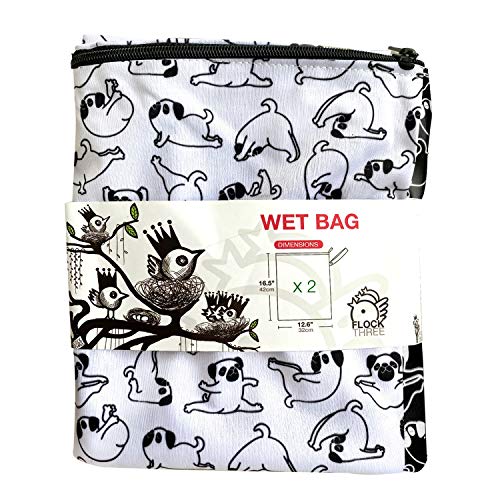 image for FLOCK THREE 2PCS Wet Bag Waterproof Reusable, Baby Diaper Bag, Washabl