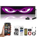 Devil Eyes Lights for Cars, 23.42'x4.72' Programmable LED Eyes for Car/Truck Windshield, Flexible LED Display Screen Panel DIY Car Dynamic 𝗟𝗘𝗗 Smart Colorful Eye Lamp Soft Screen