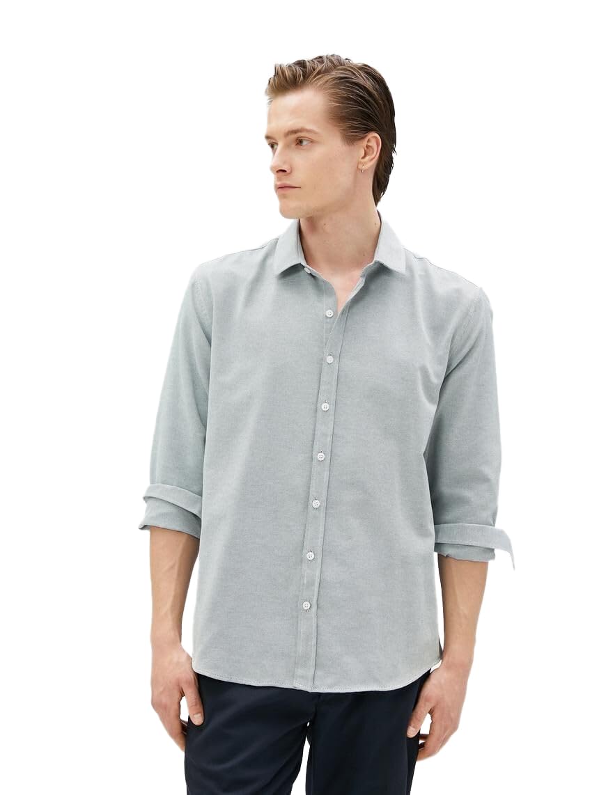 Basic Gömlek Klasik Manşet Yaka Uzun Kollu Düğmeli Non Iron