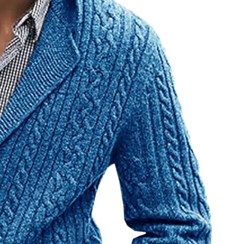 DGHM-JLMY Mens Shawl Collar Cardigan Sweater Cable Knit Ribbed Sweaters Single Breasted Twisted Flower Cardigans3